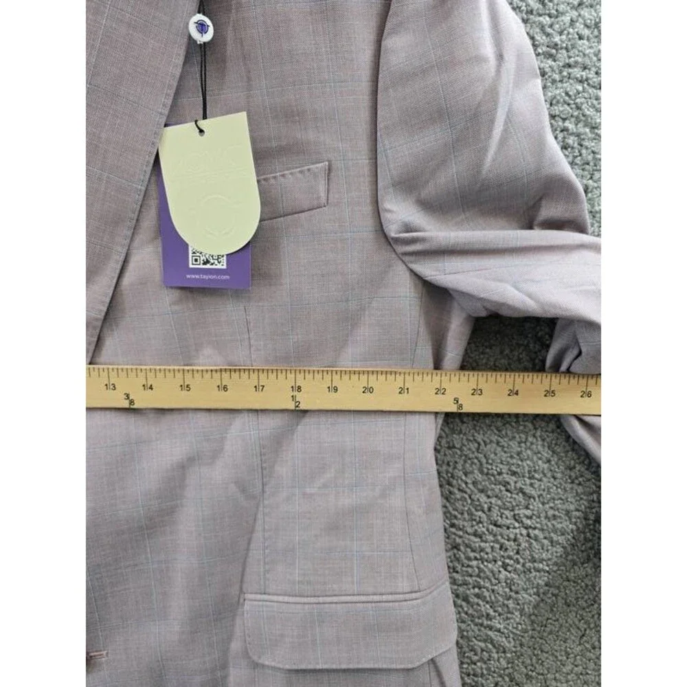 Tayion Collection Regular-Fit Suit Jacket Men's 44R Pink Button Closure L/S